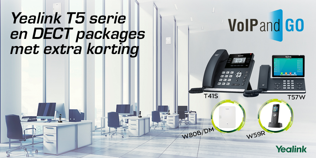 Yealink T3 serie NFR ACTIE & Yealink T5 serie en DECT packages met extra korting