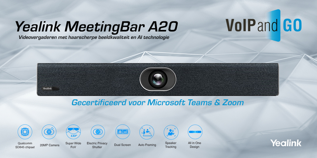Yealink introduceert de MeetingBar A20 voor Teams & Zoom